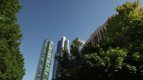 Drive by of buildings on Chicago's South Loop Stock Footage 70706527
