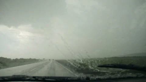 Drive a car in the rain. Video stock 92606026