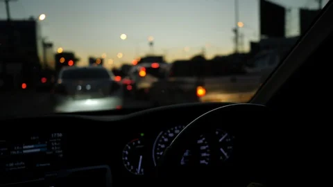 Drive car traffic jam in rush hour Stock Footage 114046335