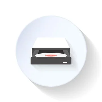 Drive for cd, dvd discs flat icon Stock Illustration