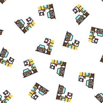 Drive coffee cafe vector seamless pattern Illustrazione stock