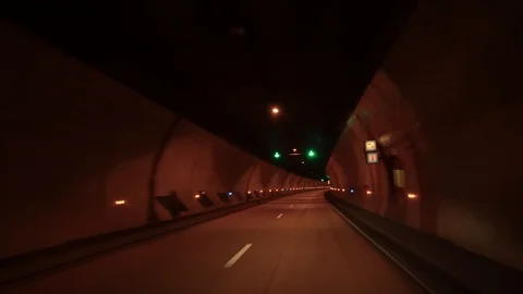 Drive in dark tunnel Stock Footage 87127620