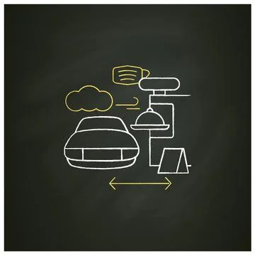 Drive in dining chalk icon Stock Illustration