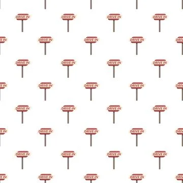 Drive in directional sign seamless pattern background Stockillustratie