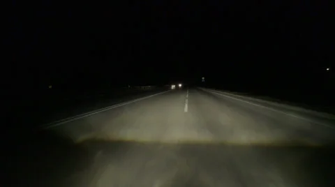 Drive on dividing strip at night Video stock 34491276