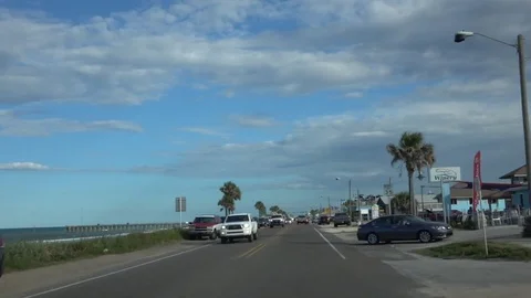 Drive down Highway A1A on Flagler Beach, Florida in high speed video Stock-Footage 83964869