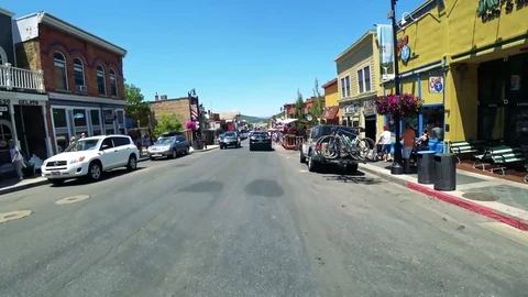 Drive Down Main Street Park City Utah Part 02 Stock Footage 78068180