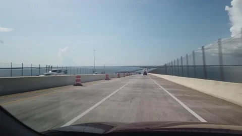 Drive Down Skyway Bridge I275 Towards ST. Petersburg, FL Stock Footage 246649656
