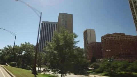 Drive by of downtown Chicago. Stock Footage 70707940