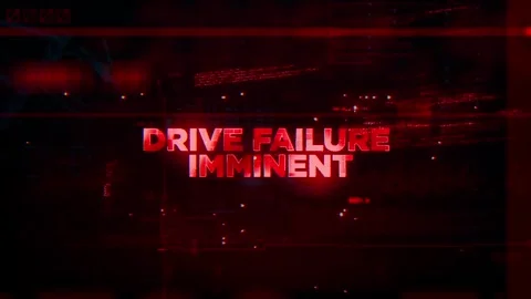 Drive Failure Imminent Word on Hacker concept technology futuristic data Stock Footage 343465313