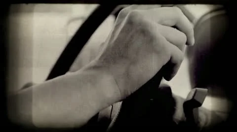 Drive fast retro movie Stock Footage