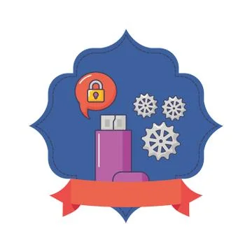 Drive flash data copy security system emblem イラスト素材