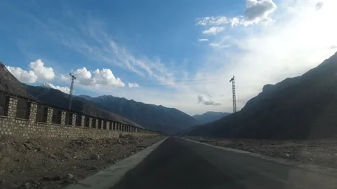 Drive from Gilgit to Chilas valley with a scenic view of rocky mountains Stock Footage 237362450