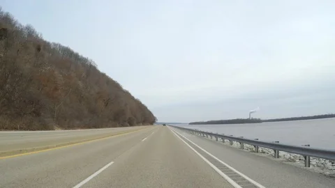 Drive on Great River Road Stock Footage 111830670