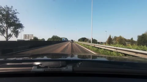 Drive to the Hague on the road. Video stock 140741885