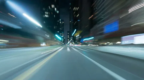 Drive Hyperlapse 06 Los Angeles Downtown 4K Stock Footage