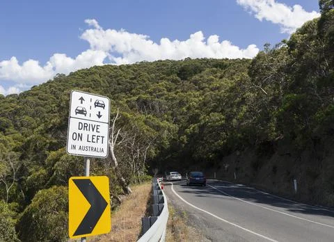 Drive on the left in Australia. Stock Photos