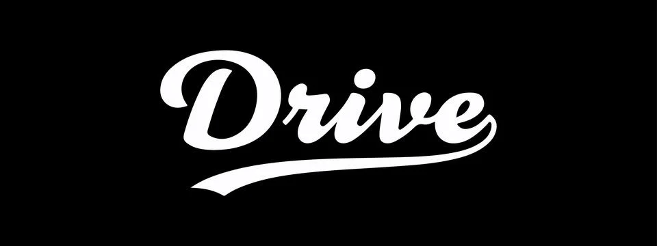 Drive Lettering Vector – Bold Speed Typography for Automotive Stock Illustration