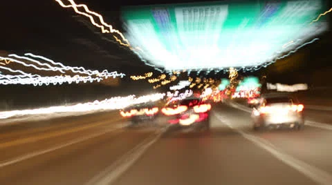 The drive of lights, nights HD Stock Footage 24125845