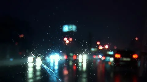 Drive in the Night Stock Footage 10713760
