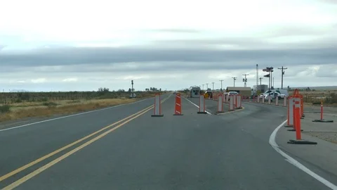 Drive plate-Approaching Border Patrol check point on New Mexico SR11  Video stock 69772680