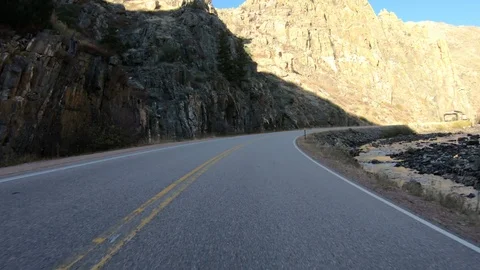 Drive plate - Colorado POV through a tunnel in a mountain Stock Footage