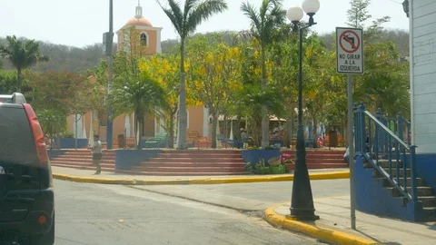 Drive Plate-Driving Calle El Calvano street San Juan del Sur Nicaragua Stock Footage