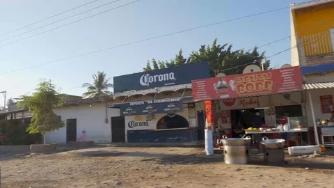 Drive Plate-Driving Carr A Las Palmas near Puerto Vallarta-POV Side Stock-Footage 106941637