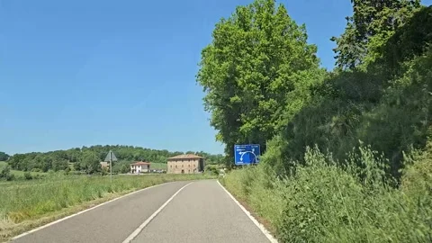 Drive Plate-Foreword-Passing intersection at Colonna di Grillo on SS73 Stock Footage 278121578