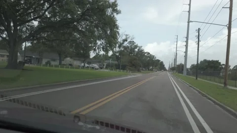 Drive Plate front window in for lane road sunny day and red light. Stock Footage 249627673