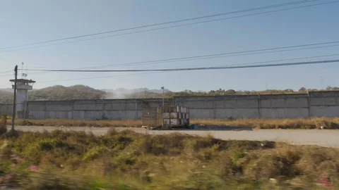 Drive Plate-Mexican prison on Carr A las Palmas or Highway 544-POV Side view Vídeo Stock 106941676