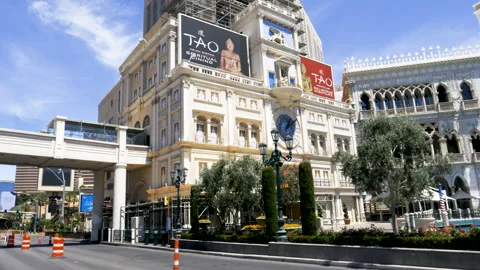 Drive Plate-POV-side-Driving Las Vegas Strip, no pedestrians, city Stock-Footage 136017444