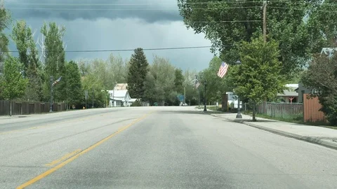 Drive Plate-POV-View forward-Driving Through Residential Hayden Colorado Video stock 76592229