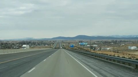 Drive Plate-POV-View Forward Interstate 84 Oregon Approaching Baker City Video stock 88412565