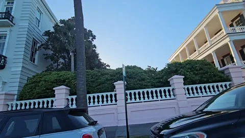Drive plate-Rt side-East Battery St. to Battery Park-Charleston, SC 库存影片 333005756