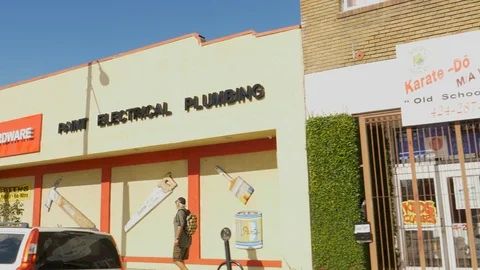 Drive Plate-S Pacific Ave Long Beach W11th to W13th Video stock 106861256