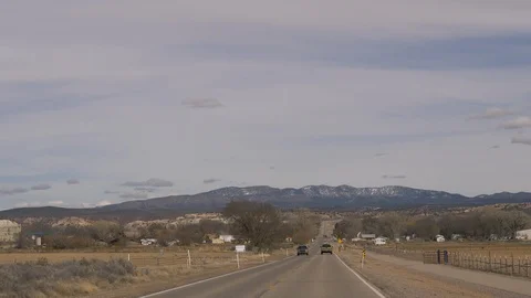 Drive Plate-View forward-Approaching Panaca Nevada on SR 319-POV Stock Footage 105256400