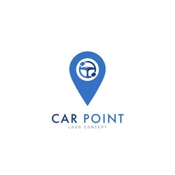 Drive Point Logo Design Template Flat Style Vector Stock Illustration