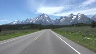 Drive Pov Beautiful Grand Teton Mountain Range Hd Stock Footage