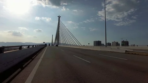 Drive at the Prai River Bridge (Jambatan... Stock Video Pond5