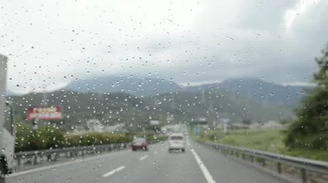 Drive on rainy day Stock Footage