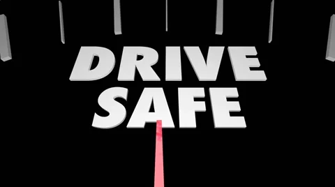 Drive Safe Alert Defensive Speedometer Stock Footage 57676827
