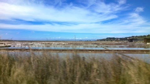 Drive by a saltern Video stock 93491814