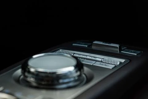 Drive selector button. Car interior, offroad drive controller closeup view. W Stock Photos