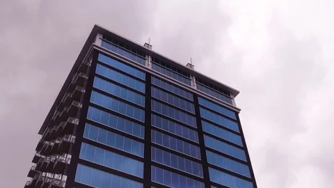 Drive by shot of skyscraper  Stock Footage 79967068