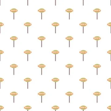 Drive in sign seamless pattern repeating background Stock Illustration