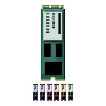Drive ssd storage cartoon vector graphic 库存插图