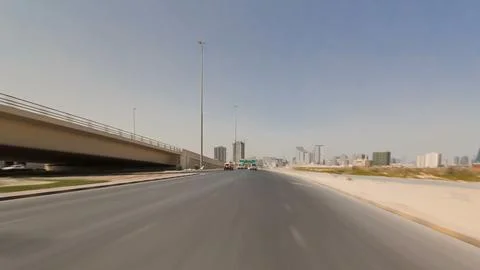 Drive on the streets of Ajman timelapse hyperlapse. Ajman is the capital of.. Stock Photos