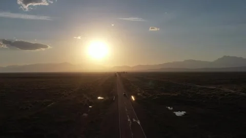Drive to the sunset Stock Footage 264095313