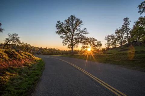 Drive into the sunset Stock Photos